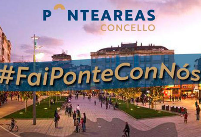 Ponteareas pon en marcha nas redes sociais unha campaña de apoio ao comercio e hostalaría local