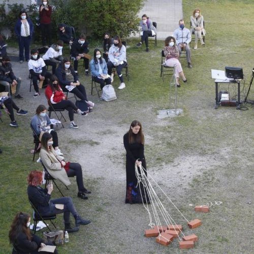 Nigrán acolle performance sobre o programa “Violencia Zero” da Deputación de Pontevedra