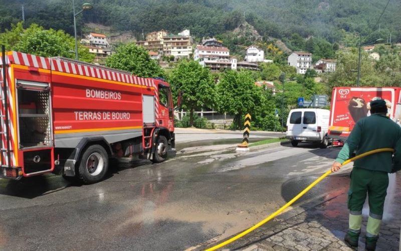Trabalhos de limpeza na vila do Gerês