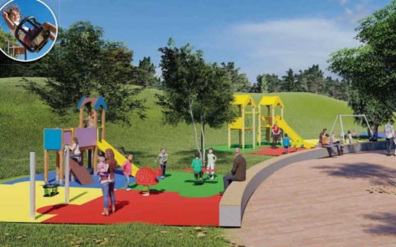 Nova bancada no parque infantil de Barrantes en Ribadumia