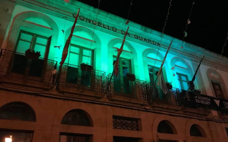 Concello da Guarda tínguense de verde para conmemorar o Día das enfermidades raras