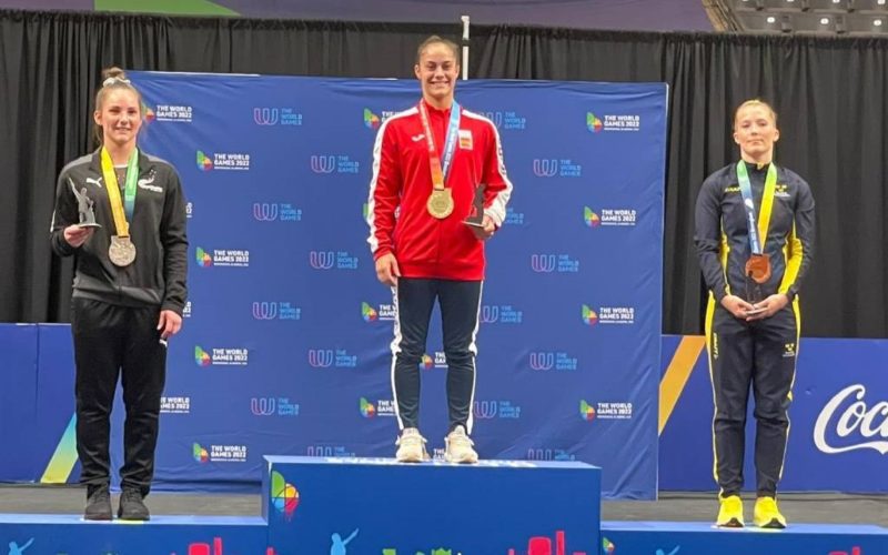 A ximnasta ponteareán Melania Rodríguez, ouro en dobre mini tramp nos Xogos Mundiais de Birmingham 2022