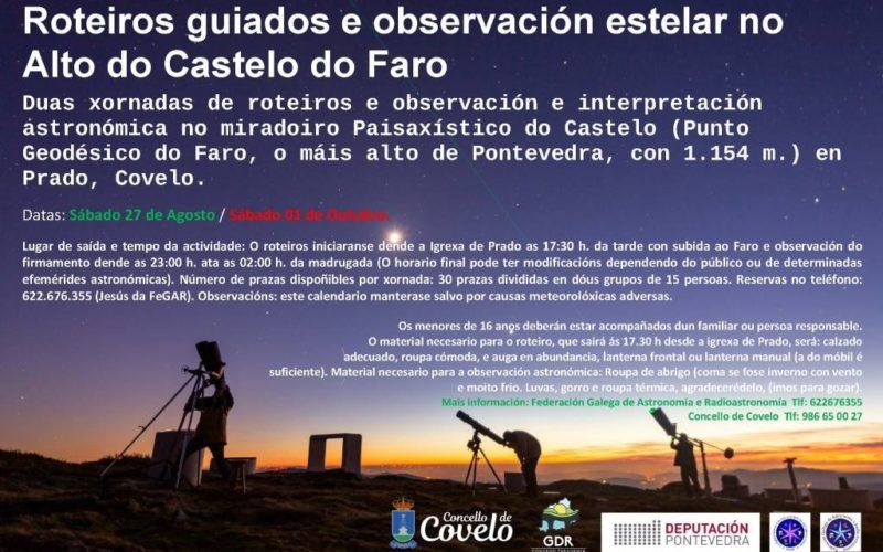 Observación estelar no Alto do Castelo do Faro en Covelo