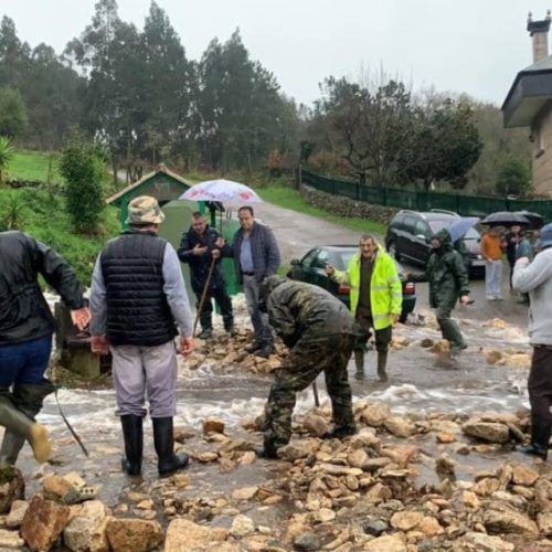 Forte temporal anegou camiños en Mondariz