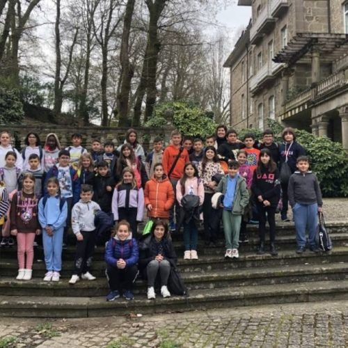 Escolares celebraron o Día da auga no Balneario de Mondariz