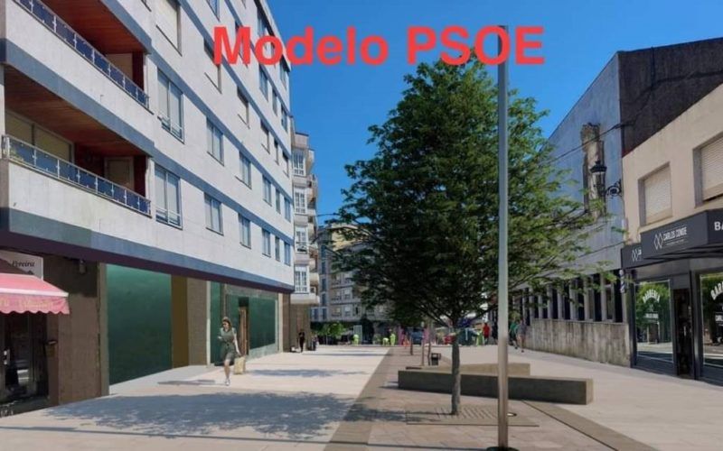 PSOE de Ponteareas en contra de abrir o tráfico pola Praza Bugallal