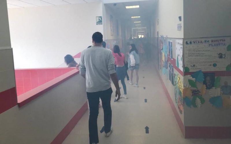 Os centros educativos porriñeses ensaian protocolos anti-incendios