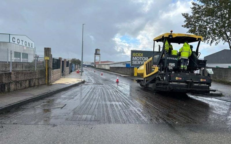 Obras viais no Polígono da Granxa no Porriño