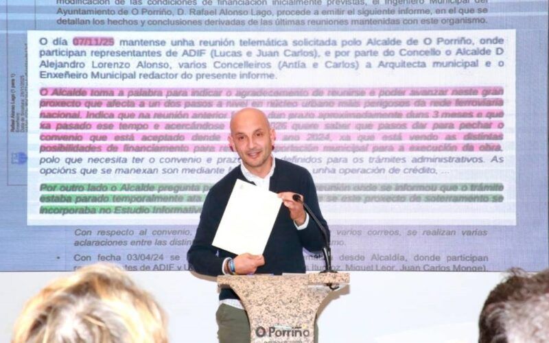 O Porriño denuncia a paralización indefinida da supresión do paso a nivel