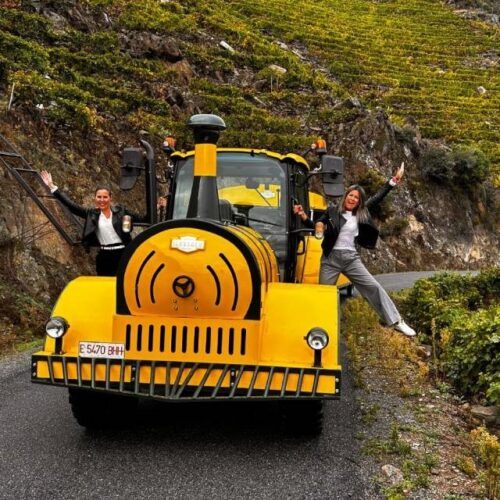 O tren Aba Sacra percorre os viñedos de Amandi