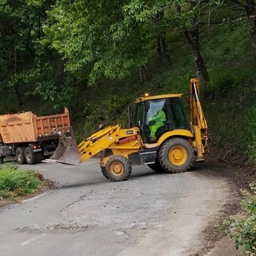Obras na estrada provincial que une Chantada e Os Peares