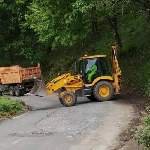 Obras na estrada provincial que une Chantada e Os Peares