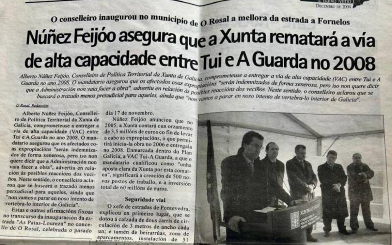 BNG Tomiño: “A Xunta de Galicia condena ao Baixo Miño a 25 anos de retraso coa autovía”